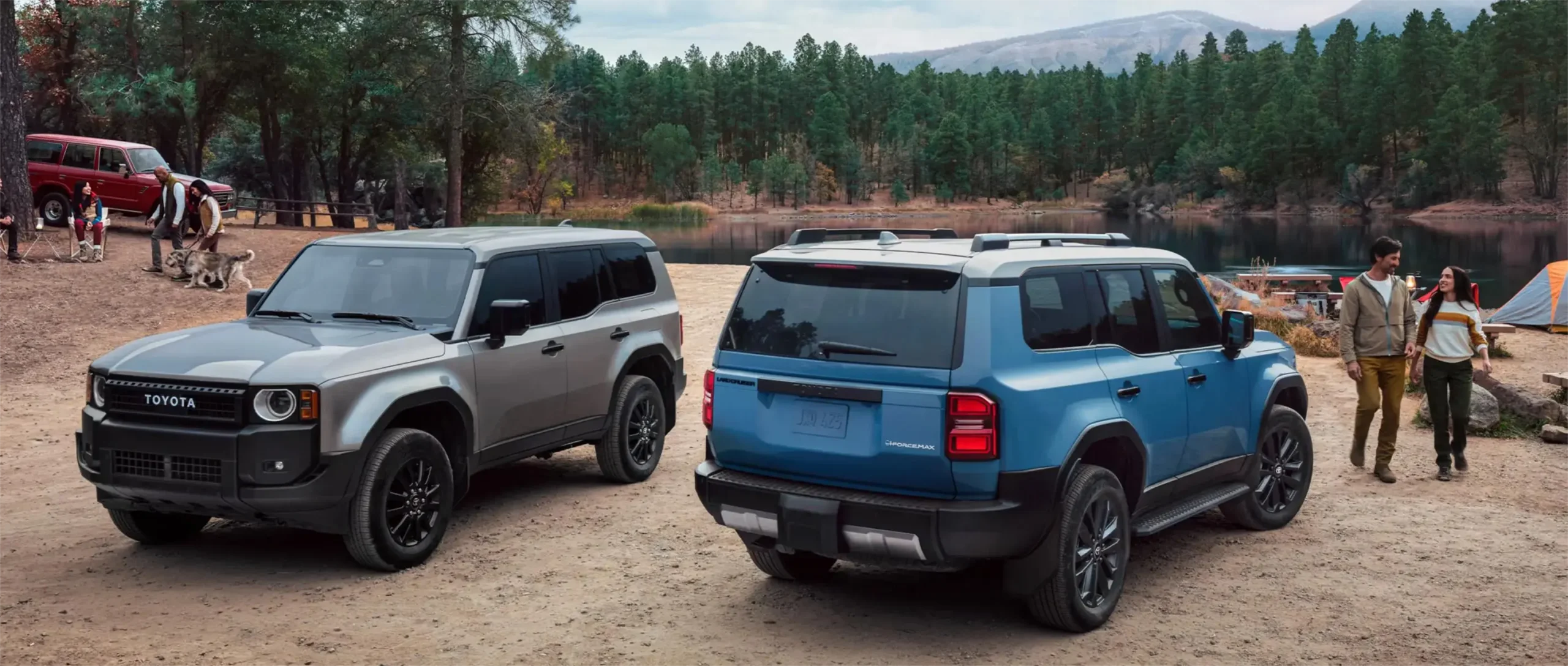 Toyota Land Cruiser 2026 Hybrid SUV front view showcasing LED headlights, bold grille, and rugged design